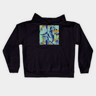 Eucalyptus flowers on green Kids Hoodie